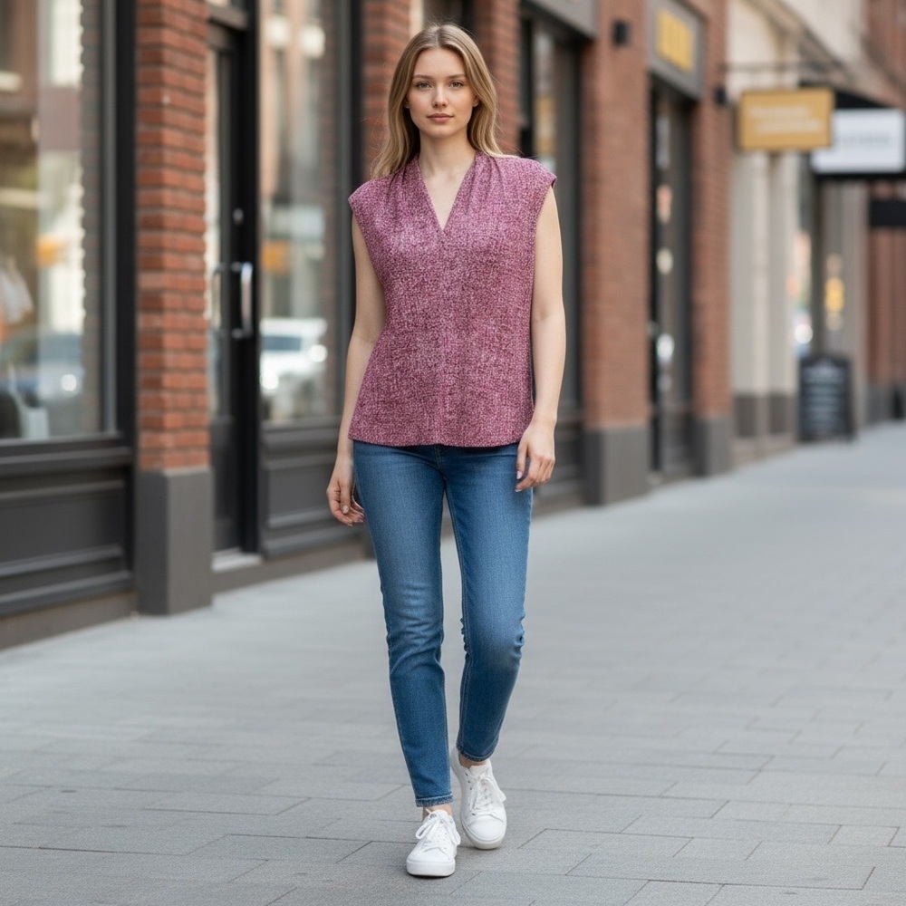 CAbi Style #123 Raspberry Sleeveless Blouse